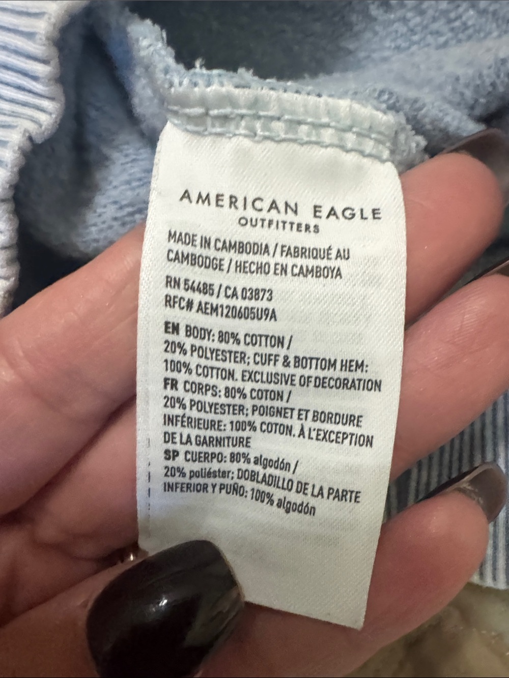 American Eagle Outfitters Light Blue 'EAST COAST' Crewneck Sweatshirt - Picture 7 of 7